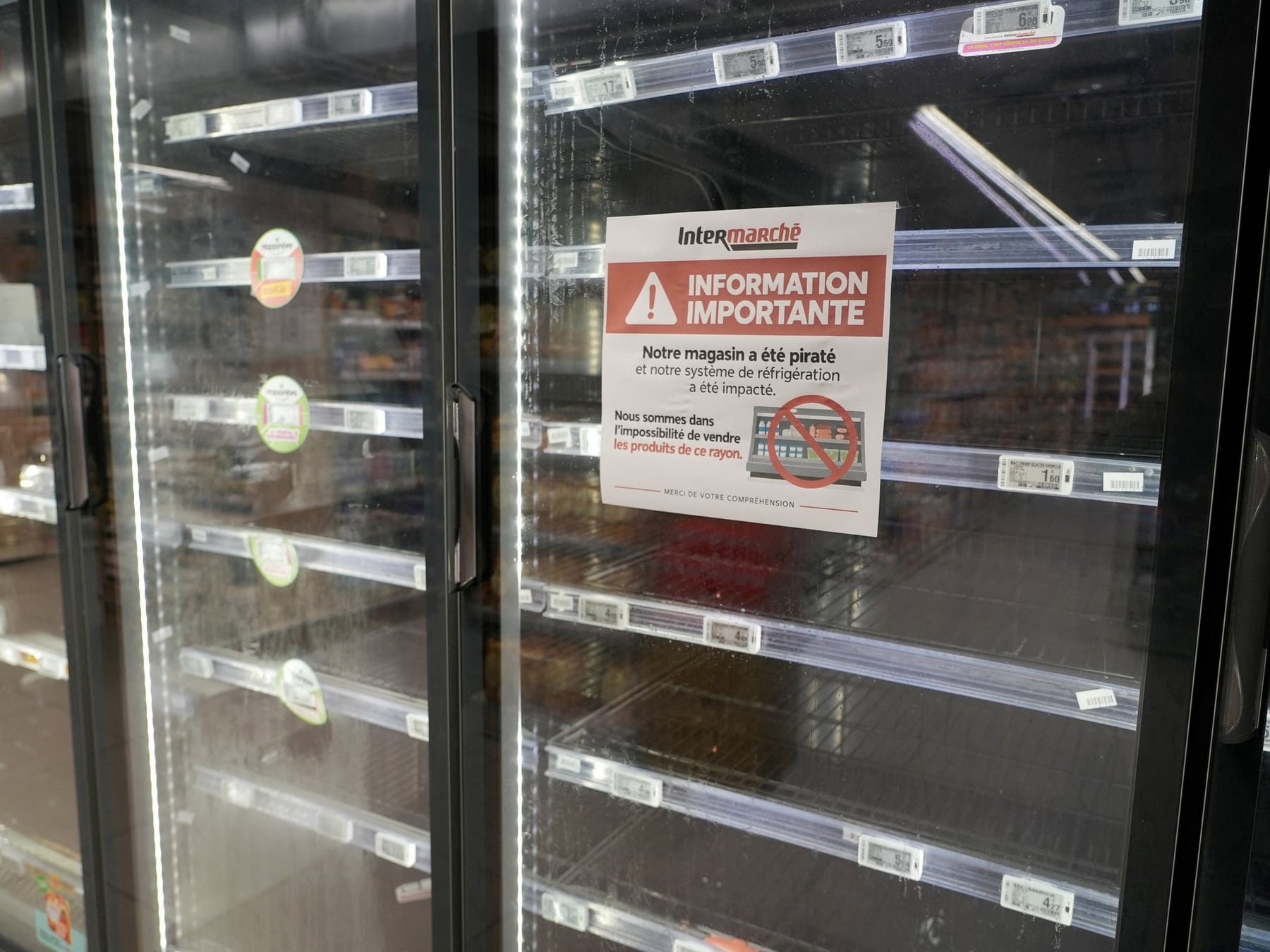 Un ciberataque subió a 50 grados las heladeras de cientos de supermercados en Francia y arruinó la mercadería